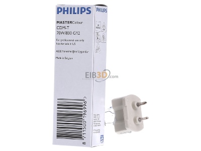 Back view Philips Licht CDM-T 70W/830 Metal halide lamp 70W G12 19x100mm 
