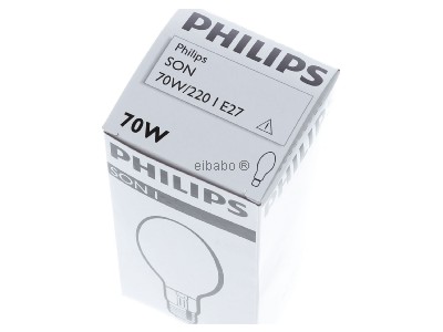 View up front Philips Licht SON 70W-I High pressure sodium lamp 70W E27 

