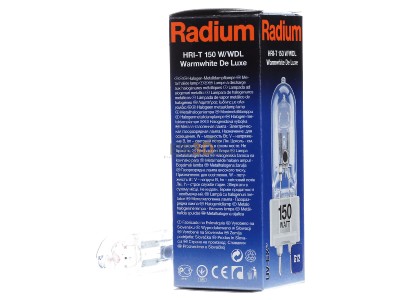 View on the right Radium HRI-T 150W/WDL230G12 Metal halide lamp 150W G12 25x84mm 
