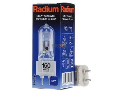 Back view Radium HRI-T 150W/WDL230G12 Metal halide lamp 150W G12 25x84mm 
