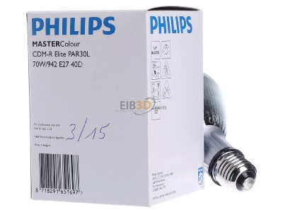 Back view Philips Licht CDM-R Elite#65169700 Metal halide reflector lamp 73W 38 E27 CDM-R Elite65169700
