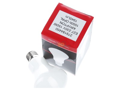 Ansicht oben vorne Scharnberger+Has. 43007 Kryptonlampe 75x125mm E27 230V 150W opal 