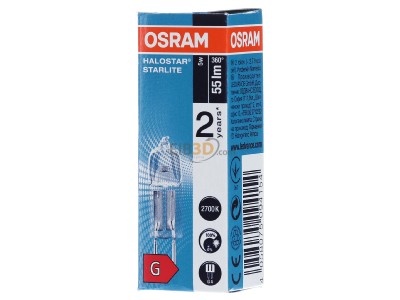 Frontansicht LEDVANCE 64405 S 5W 12V Halogen-Stiftsockellampe 5W 12V G4 
