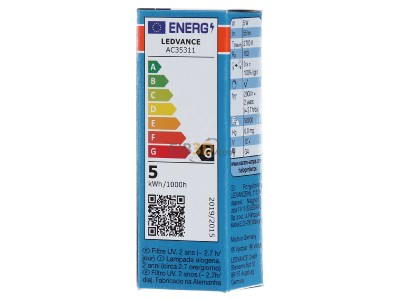 Ansicht hinten LEDVANCE 64405 S 5W 12V Halogen-Stiftsockellampe 5W 12V G4 