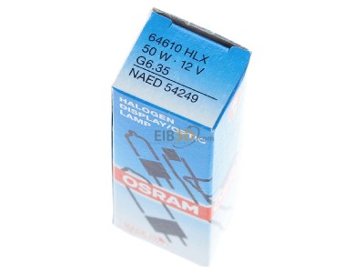 Ansicht oben vorne Osram 64610 HLX NV-Glhlampe 50W 12V G6,35 o.R 