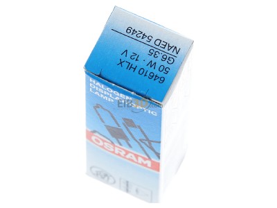 Ansicht oben hinten Osram 64610 HLX NV-Glhlampe 50W 12V G6,35 o.R 