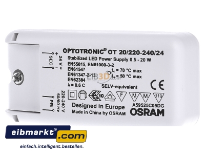 Frontansicht LEDVANCE OT 20/220-240/24 UNV LED-Betriebsgert 220-240V 20W 