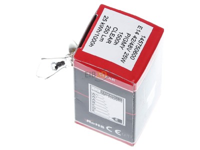 Ansicht oben rechts Scharnberger+Has. 40108 Birnenlampe 26x57mm E14 42-48V 25W 