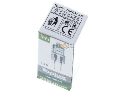 Ansicht oben vorne Scharnberger+Has. 42419 Halogenlampe 8x30mm G4 12V 20W 