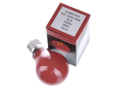 Ansicht oben vorne Scharnberger+Has. 40245 Glhlampe B60x105mm E27 230V 25W rot 