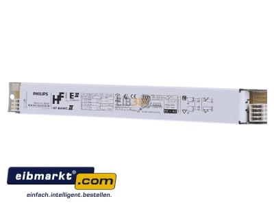 Front view Philips Lampen HF-B 258 TLD/EII Electronic ballast 2x58W
