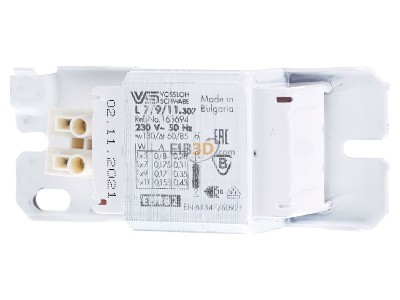 Front view Houben 163694 Conventional ballast 1x5...11W 
