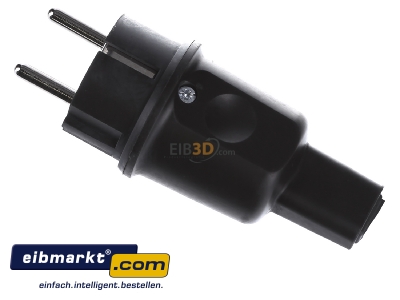 Ansicht oben rechts Houben 990021 Schuko-Stecker f. Illu-Fsg Gummi 