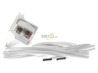 Front view Houben 107536 Socket W4.3 white, mounting, L6-13W/7mm, 
