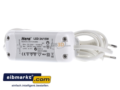 Frontansicht Hera 20604001101 LED Trafo 24V/15W 