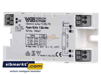 Frontansicht Houben 188667 E-Vorschaltgert 1x24W TC-F/-L 
