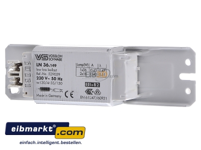Frontansicht Houben 529029 Vorschaltgert 36/40W T-U/T-R T8/12 