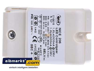 Frontansicht Barthelme 66000500 Netzteil 24V DC max. 12W 
