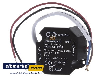 Frontansicht EVN Lichttechnik K24 012 LED-Netzgert 24VDC 12W 