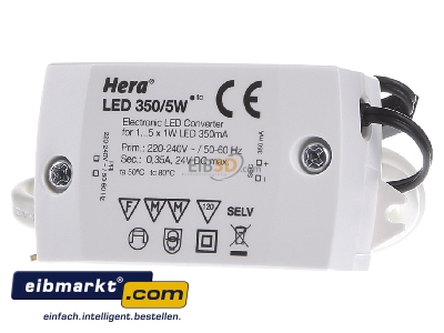 Frontansicht Hera 20604002701 LED-Trafo 350mA/5W 
