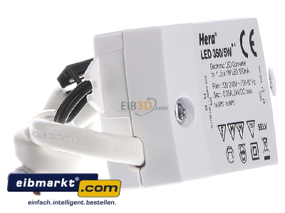 Ansicht links Hera 20604002701 LED-Trafo 350mA/5W 