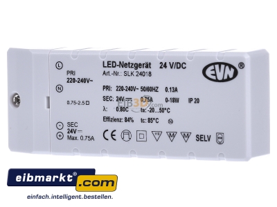 Frontansicht EVN Elektro SLK 240 18 LED-Netzgert 24VDC 1-18 Watt 