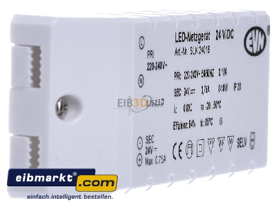 Ansicht links EVN Elektro SLK 240 18 LED-Netzgert 24VDC 1-18 Watt 