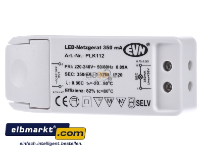 Frontansicht EVN Elektro PLK 112 LED-Netzgert 350mA 1-12 Watt 
