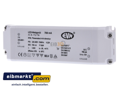 Frontansicht EVN Lichttechnik PLD 736 LED-Netzgert 700mA 17-36 Watt dim 