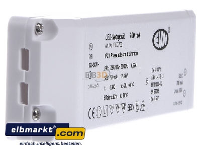 Ansicht links EVN Lichttechnik PLD 736 LED-Netzgert 700mA 17-36 Watt dim 