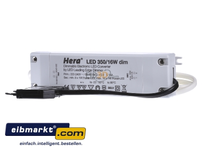Frontansicht Hera 61500300950 LED-Trafo dimmbar 350mA 16W 