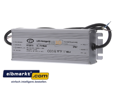 Frontansicht EVN Lichttechnik K 12075 LED-Netzgert 12VDC 0-75W IP67 