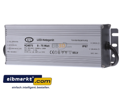 Frontansicht EVN Elektro K 24075 LED-Netzgert 24VDC 0-75W IP67 