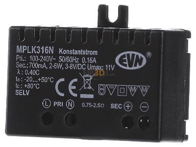 Frontansicht EVN MPLK316N LED-Netzgert 700mA 2-6W IP20 