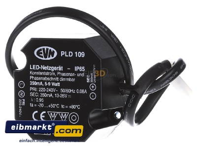 Frontansicht EVN Lichttechnik PLD109 LED-Netzgert 350mA 5-9W IP65 