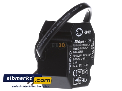 Ansicht links EVN Lichttechnik PLD109 LED-Netzgert 350mA 5-9W IP65 