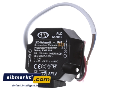 Frontansicht EVN Lichttechnik PLD657012 LED-Netzgert 700mA 6,3-12W IP65 