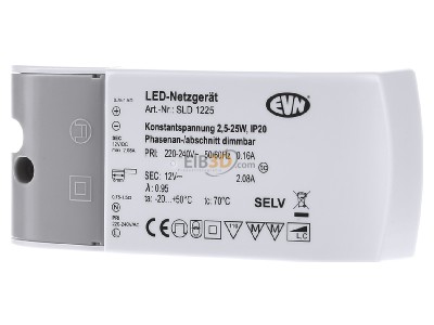 Frontansicht EVN SLD1225 Netzgert 12V/DC-0,1-25W IP20 