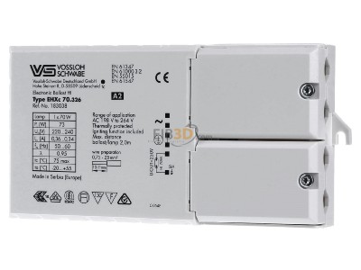 Frontansicht Houben 183038 E-Vorschaltgert EHXc 70.326 70W 