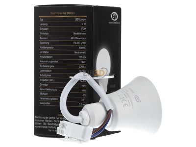 Ansicht links EVN BF230940 280x65mm LED-Baustellenfassung 4000K 230V IP20 