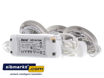 Ansicht hinten Hera 61056303002 3er-Set LED-Einbauleuchte 4W ww eds +LED24/15W 