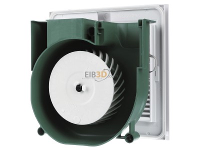 Ansicht hinten Helios ELS EC 100/60 F Ventilatoreinsatz mit Fassade 