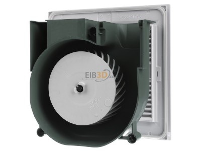 Ansicht hinten Helios ELS EC 100/60/35 Ventilatoreinsatz mit Fassade 