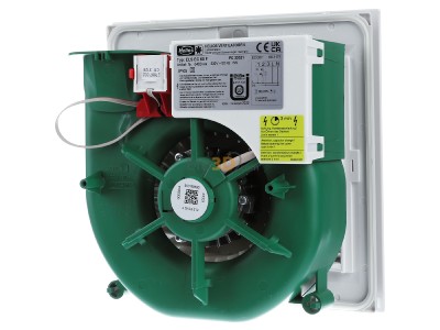 Ansicht hinten Helios ELS EC 60 F Ventilatoreinsatz mit Fassade 