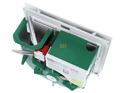 Ansicht oben hinten Helios ELS EC 60 F Ventilatoreinsatz mit Fassade 