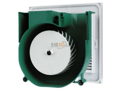 Ansicht hinten Helios ELS EC 60 NC Ventilatoreinsatz mit Fassade 
