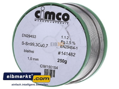 Front view Cimco 15 0154 Soldering wire 1mm
