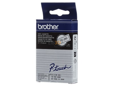 Frontansicht Brother TC-291 Schriftbandkassette BF.wei�/DF.schwarz 