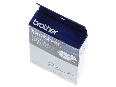 Ansicht oben vorne Brother TC-291 Schriftbandkassette BF.wei�/DF.schwarz 