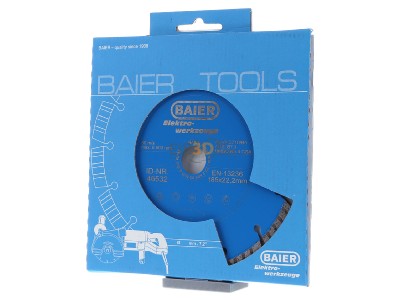 Frontansicht Baier 46532 Diamanttrennscheibe D=185mm blau 